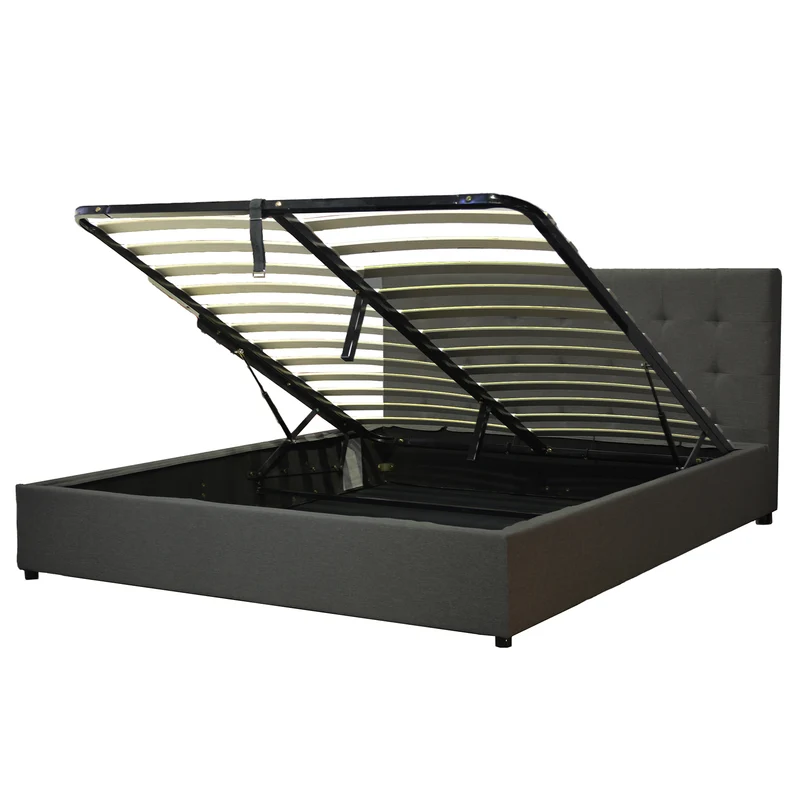Lit coffre VariLuxe innovant - Tête de lit interchangeable : Tissu et grand coffre