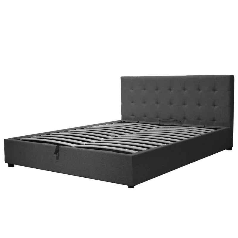 Lit coffre VariLuxe innovant - Tête de lit interchangeable : Tissu et grand coffre