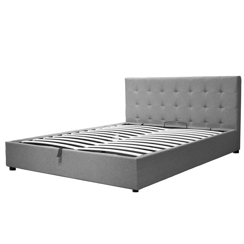Lit coffre VariLuxe innovant - Tête de lit interchangeable : Tissu et grand coffre