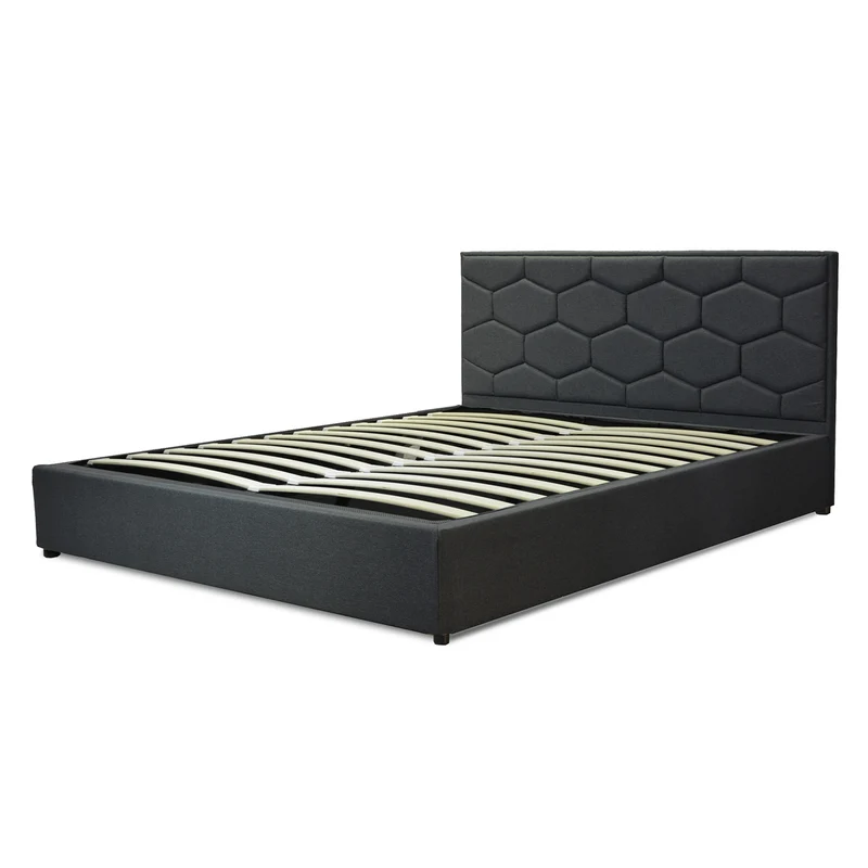 Lit coffre VariLuxe innovant - Tête de lit interchangeable : Tissu et grand coffre