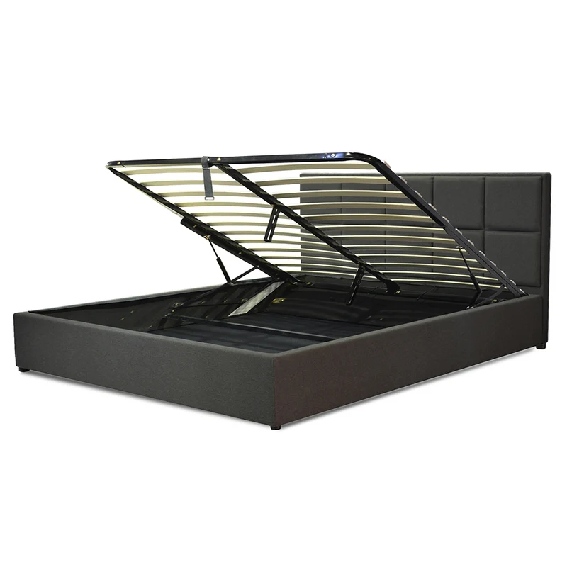 Lit coffre VariLuxe innovant - Tête de lit interchangeable : Tissu et grand coffre