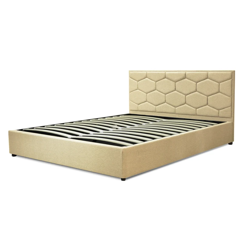 Lit coffre VariLuxe innovant - Tête de lit interchangeable : Tissu et grand coffre