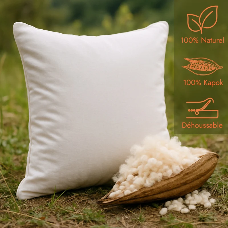 Oreiller kapok 100% naturel, ergonomique, organique - Collection Kapok