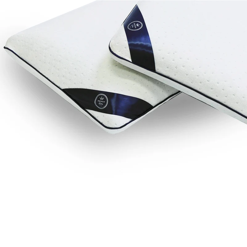 Oreiller mémoire de forme Fantasia bleu : Ergonomique et micro perforée