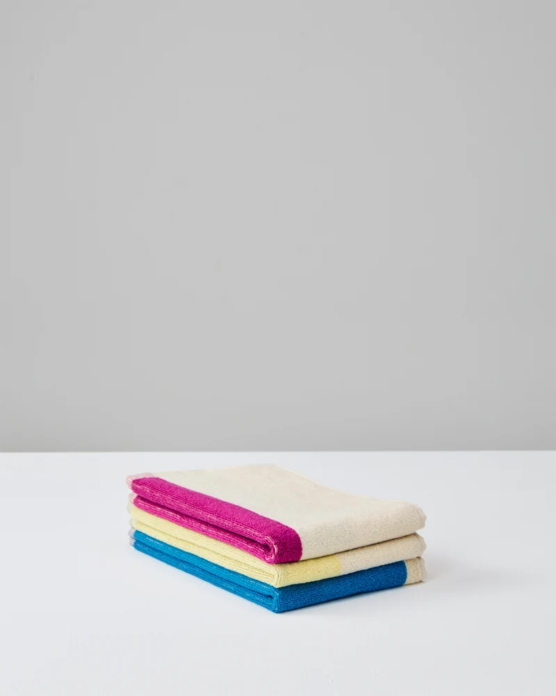 Gastendoekjes Set Aqua Fuchsia Yellow (3 st.)