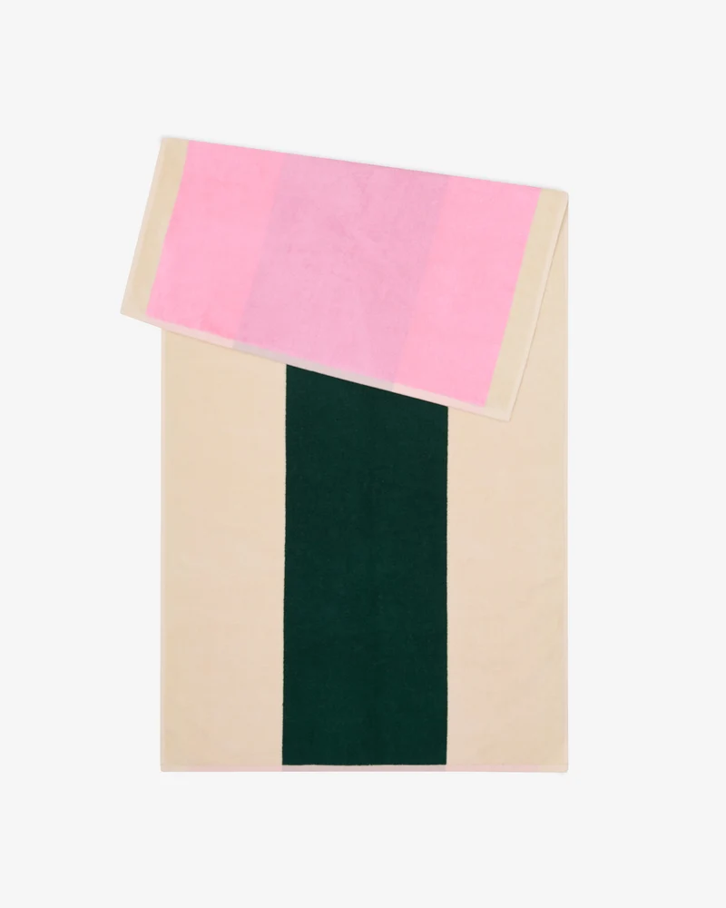 Badhanddoek Pink Dark Green