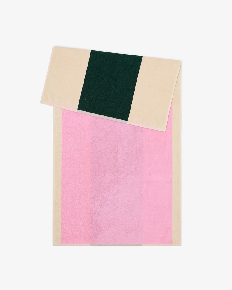 Badhanddoek Pink Dark Green