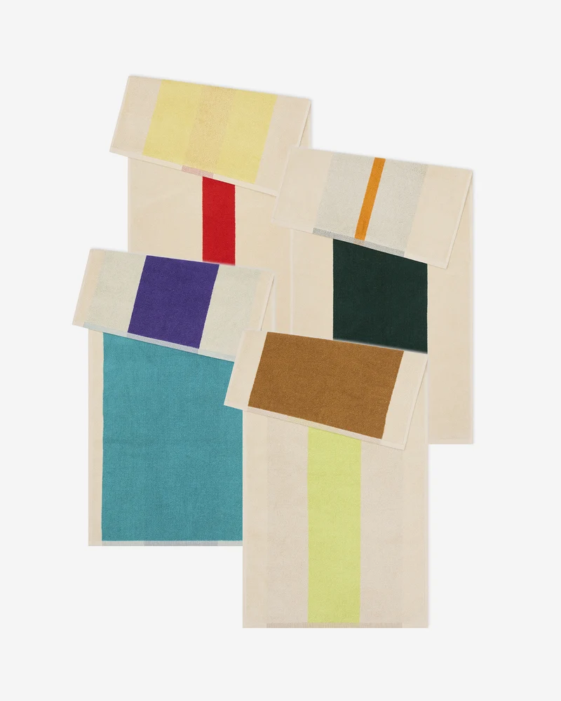 Handdoeken Set Turquoise Red Lime Dark Green (4 st.)