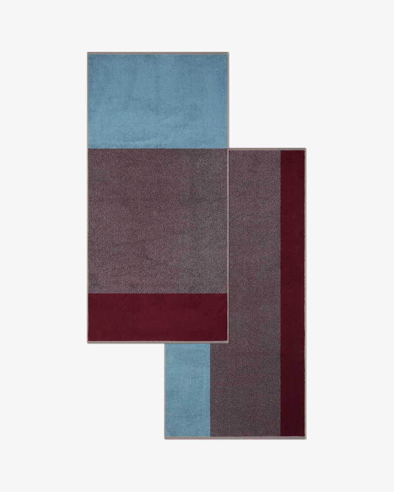 Badhanddoeken Set Blend Sky Blue Bordeaux (2 st.)