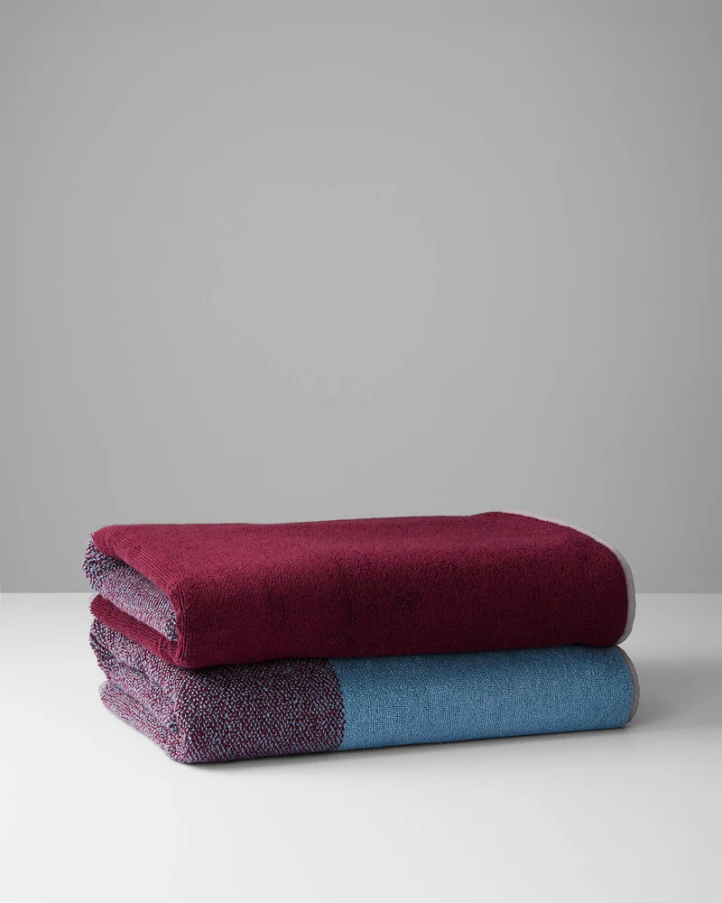 Badhanddoeken Set Blend Sky Blue Bordeaux (2 st.)