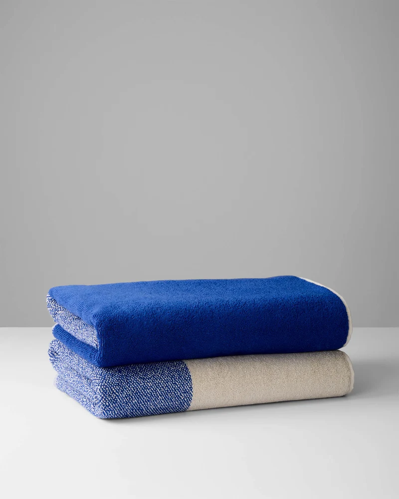 Badhanddoeken Set Blend Cobalt Blue Ecru (2 st.)