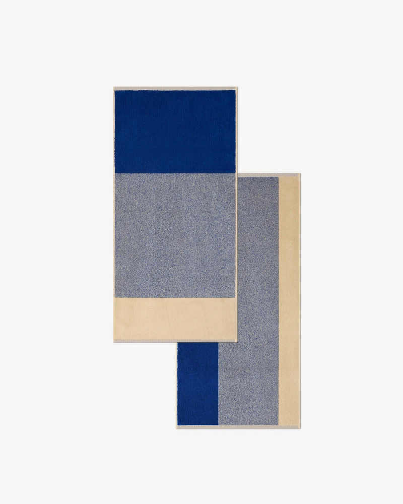 Handdoeken Set Blend Cobalt Blue Ecru (2 st.)