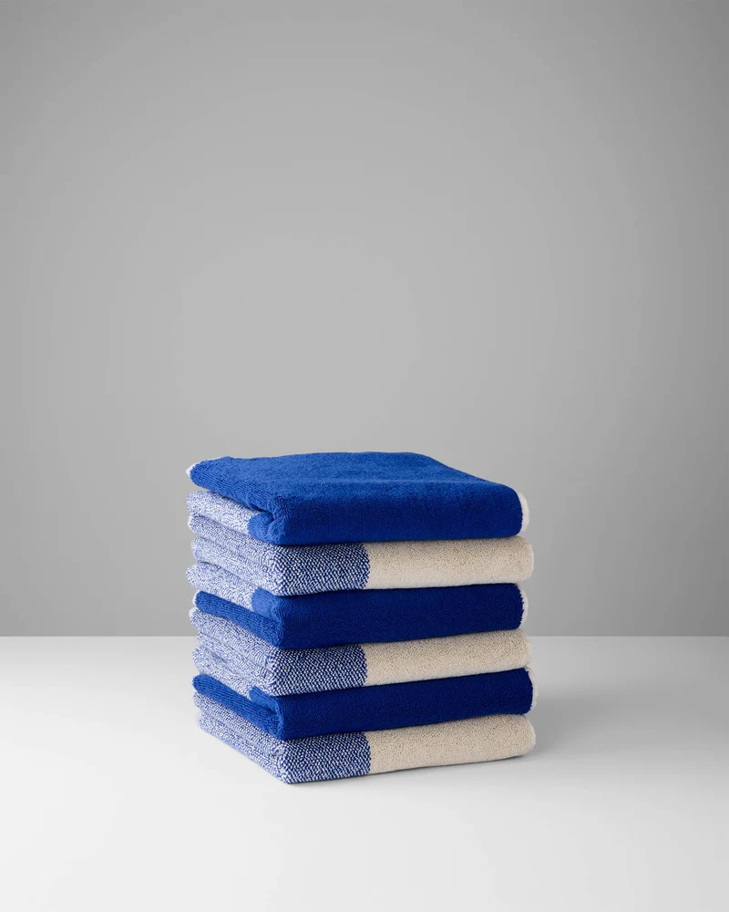 Handdoeken Set Blend Cobalt Blue Ecru (2 st.)