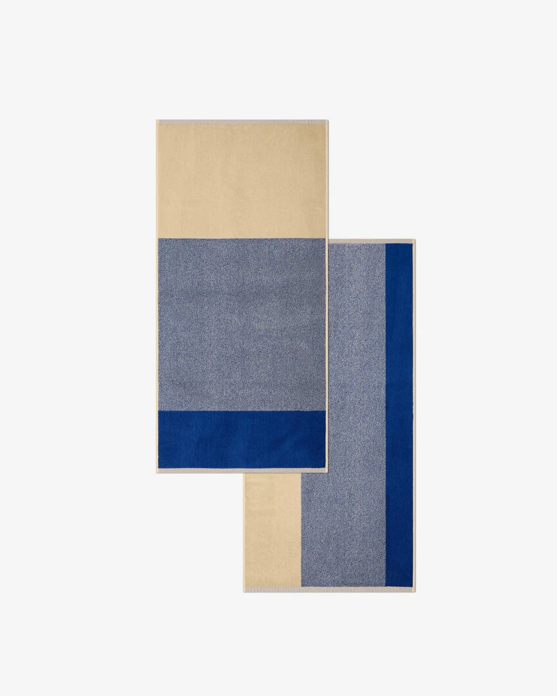 Handdoeken Set Blend Cobalt Blue Ecru (2 st.)