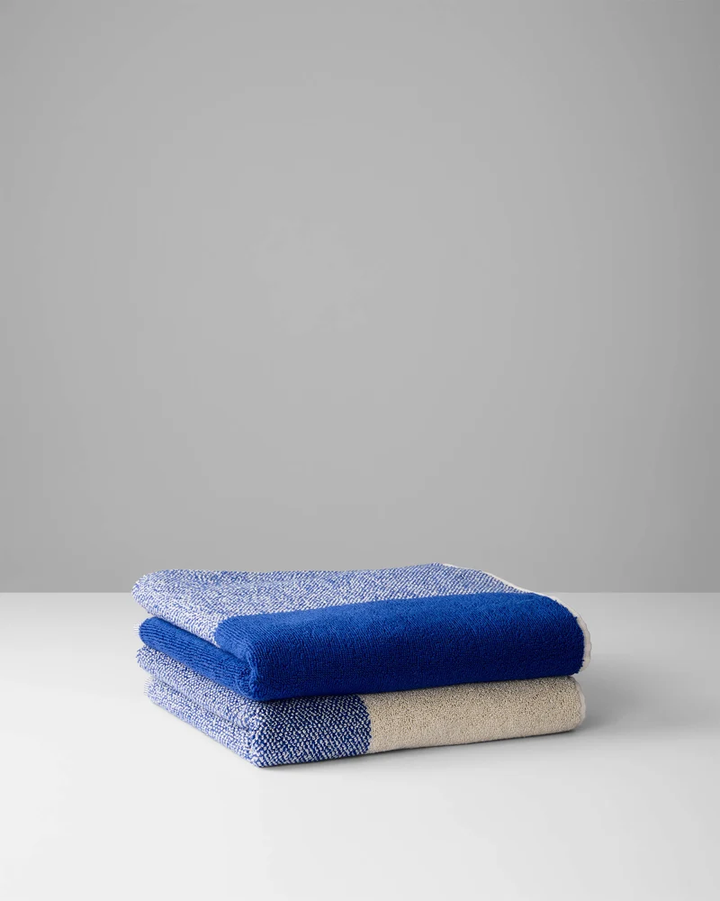 Handdoeken Set Blend Cobalt Blue Ecru (2 st.)