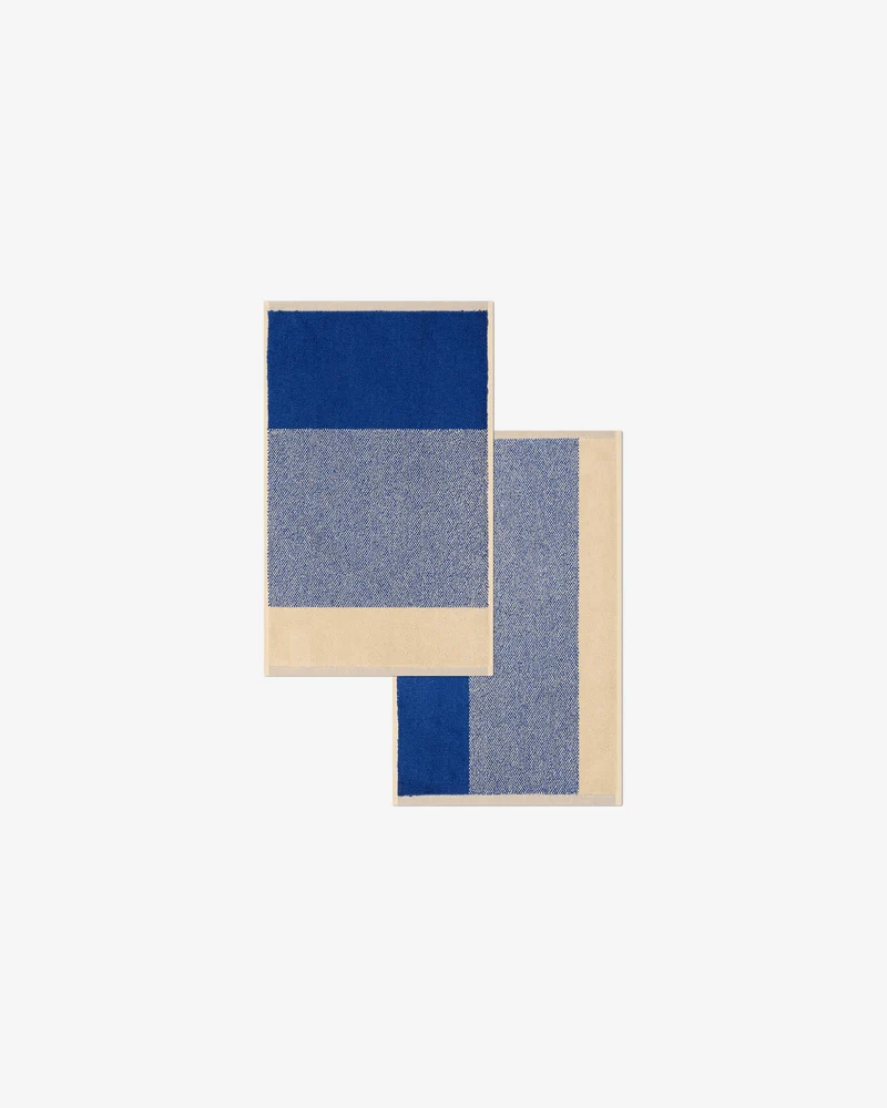 Gastendoekjes Set Blend Cobalt Blue Ecru (2 st.)