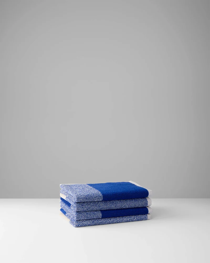 Gastendoekjes Set Blend Cobalt Blue Ecru (2 st.)