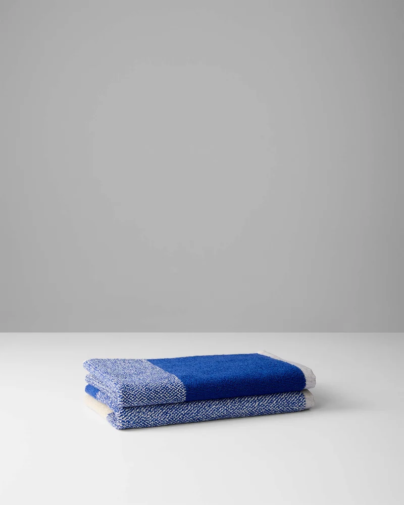 Gastendoekjes Set Blend Cobalt Blue Ecru (2 st.)