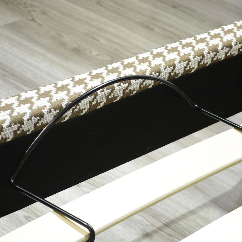 Lit vintage tissu, sommier à lattes flexibles bois - Collection Coco