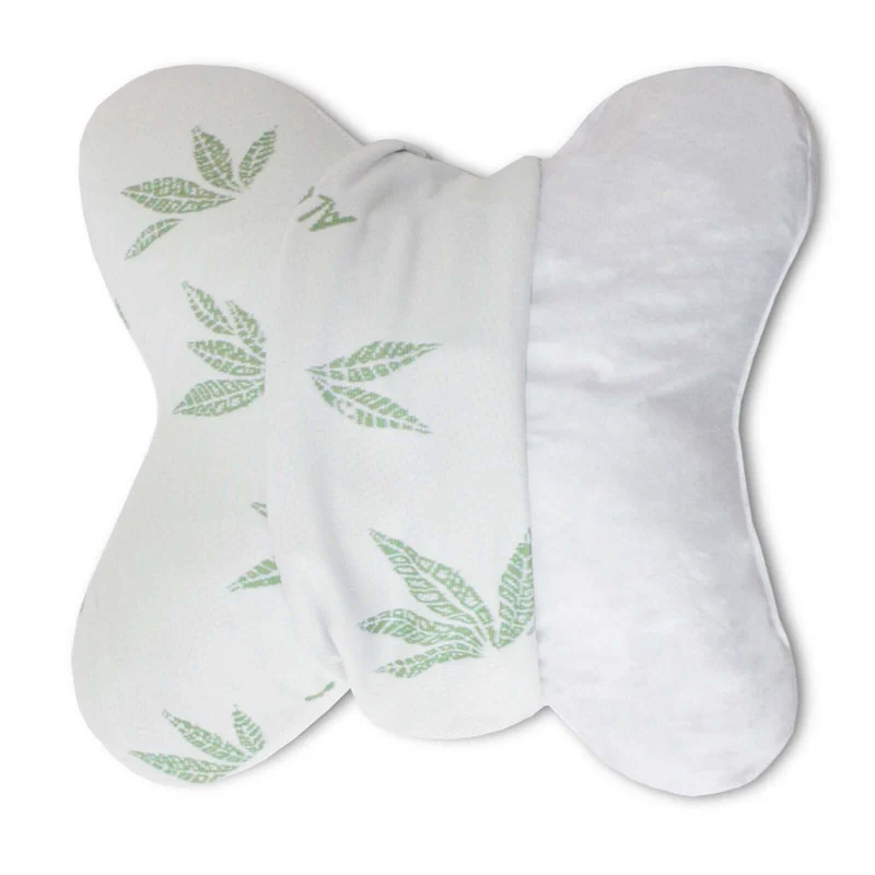 Oreiller papillon ergonomique, microfibre, déhoussable - Collection Papillon