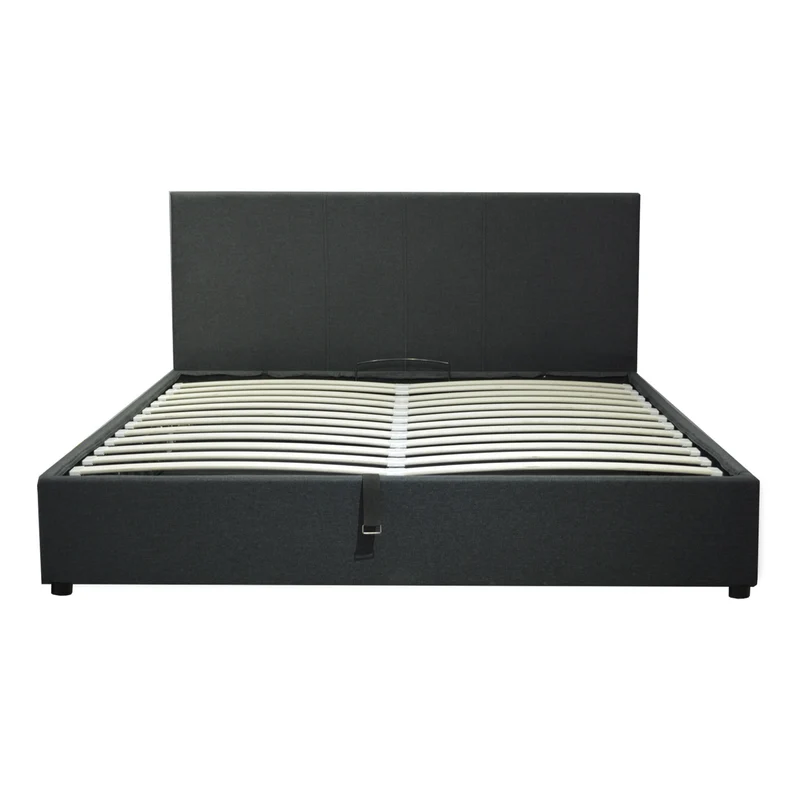 Lit coffre tissu, tête de lit, grand espace de stockage - Collection Versailles
