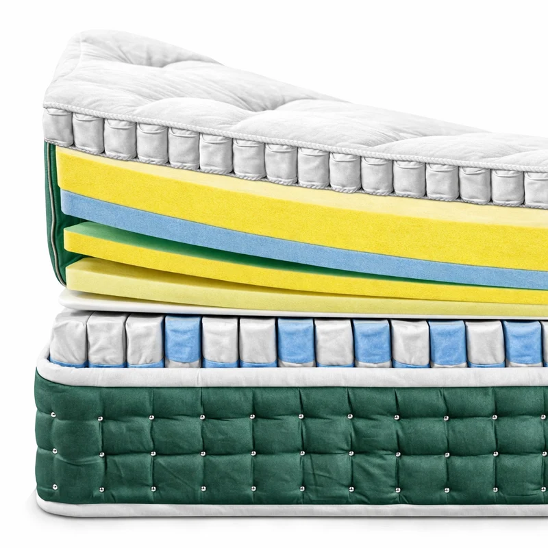 Matelas haut de gamme, surmatelas intégré - Collection Emeraude