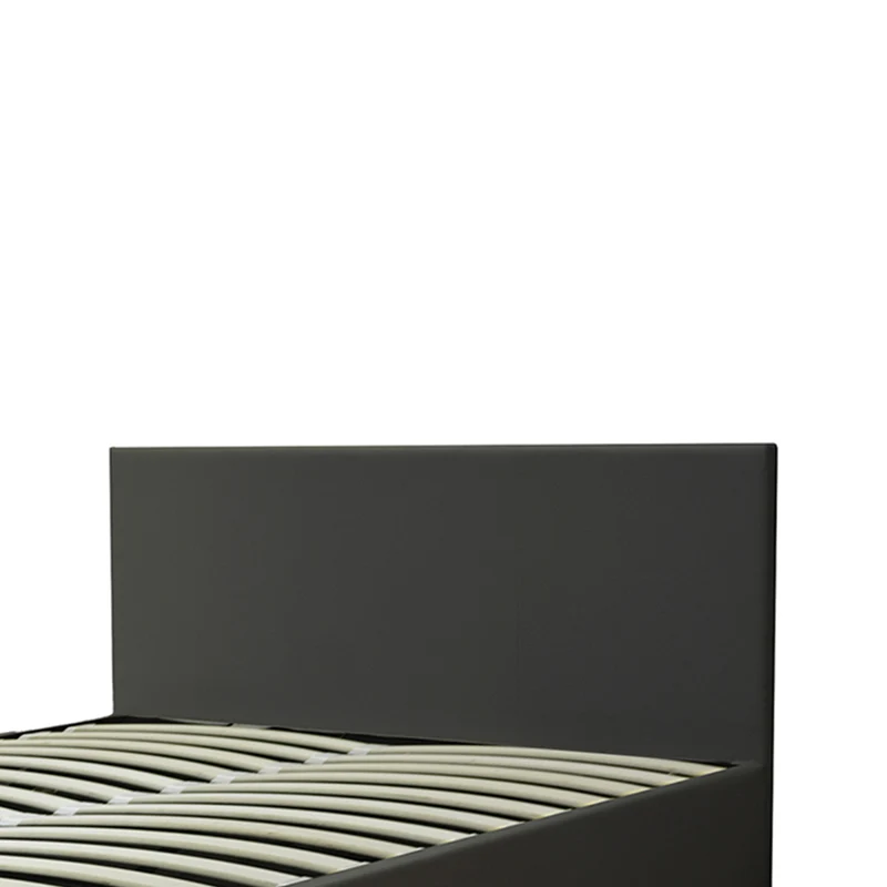 Lit grand coffre avec tête de lit capitonnée en simili cuir - Collection VariLuxe