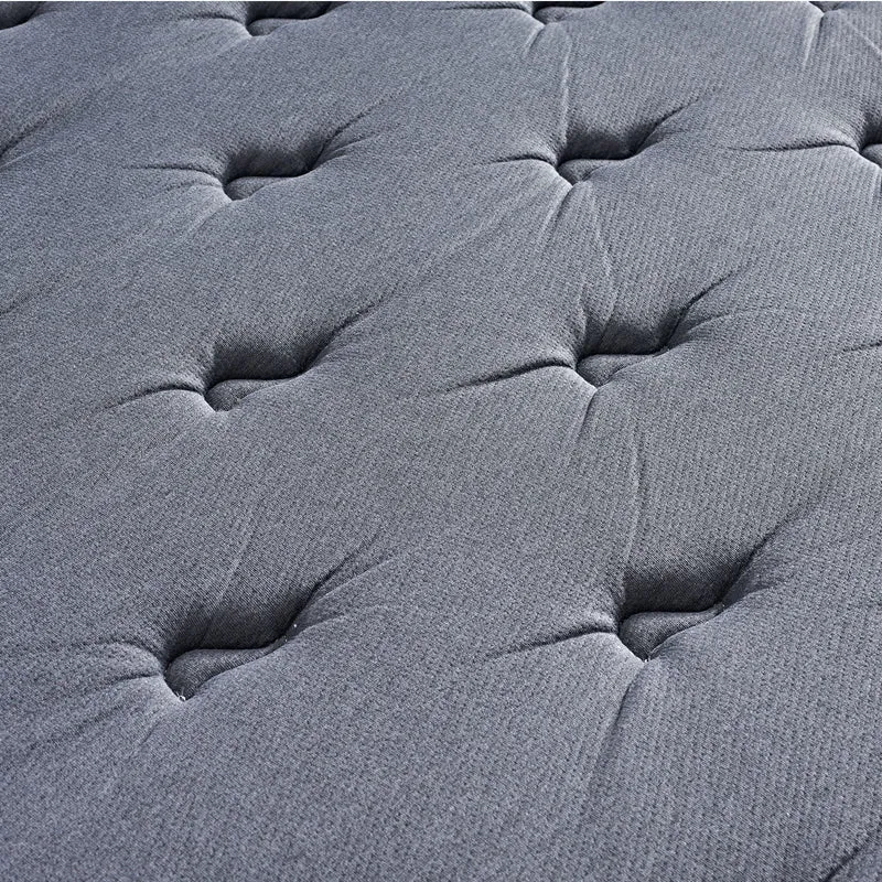 Pack lit, sommier tissu Eva gris foncé, matelas bio - Collection Luxury