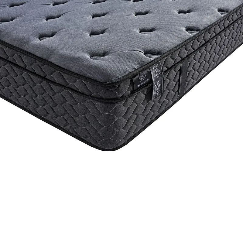 Pack lit, sommier tissu Eva gris foncé, matelas bio - Collection Luxury