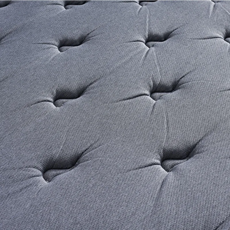 Pack lit, sommier tissu Eva gris clair, matelas bio - Collection Luxury