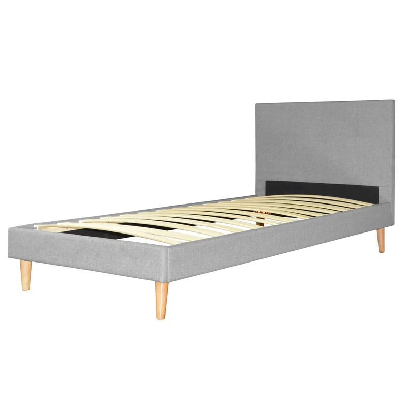 Lit enfant en tissu : sommier à lattes et encadrement collection Anastasia