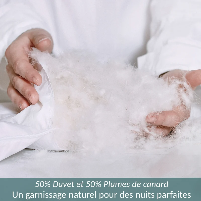 Couette tempérée 50% duvet, 50% plumes - Collection Premium
