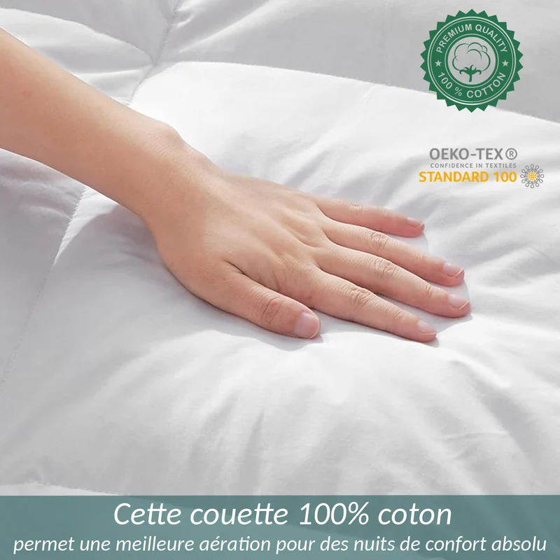 Couette tempérée 50% duvet, 50% plumes - Collection Premium