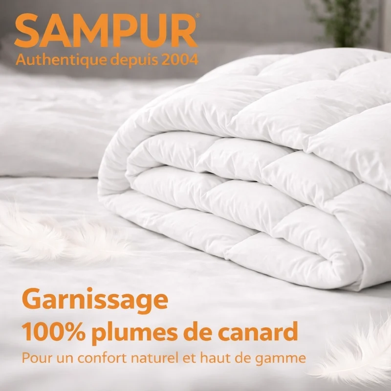 Couette 100% plumes très chaude, qualité 500 g/m² - Collection Luxe Plume