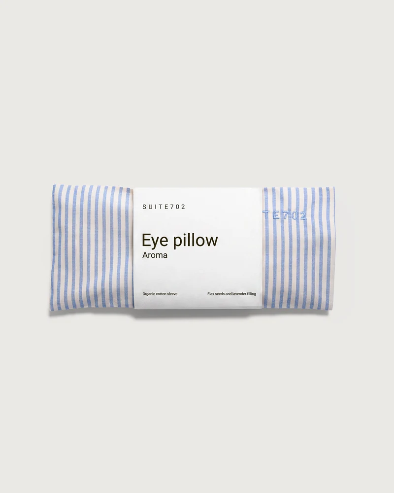 Aroma Eye Pillow Streep Blue Ecru