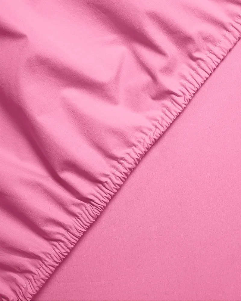 Hoeslaken Katoen Pink Candy