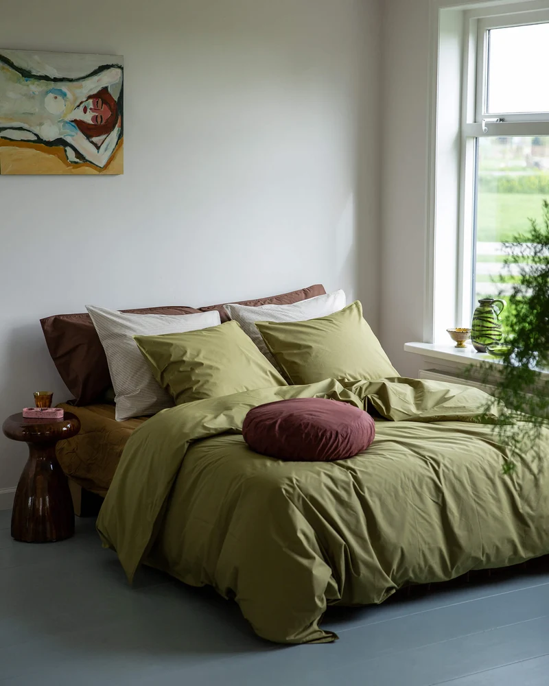 Beddengoed Set Katoen Olive Green