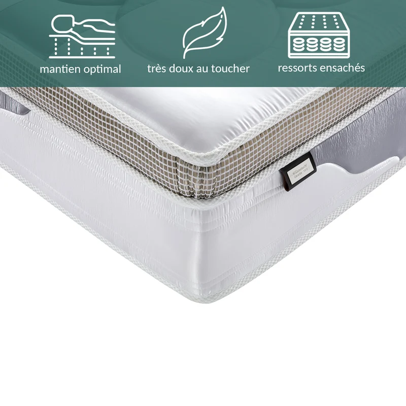 Matelas surmatelas latex intégré, série limitée - Collection Platinium