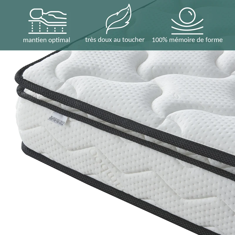 Matelas mémoire de forme, surmatelas intégré - Collection César