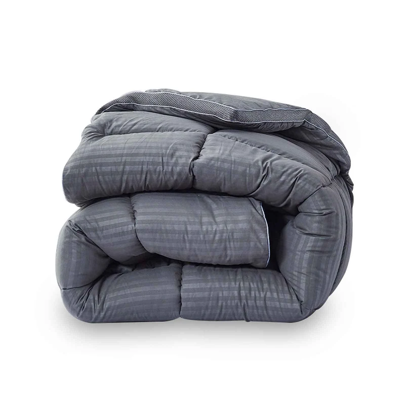 Couette 4 saisons tempérée, aération optimisée - Collection Luxe Grise