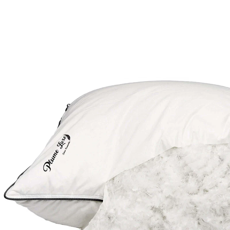 Oreiller plume de canard, coutil coton, ergonomique - Collection Luxe