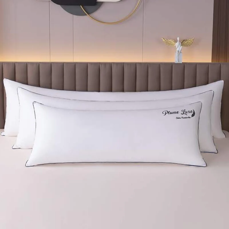 Traversin ergonomique, plumes de canard, tissu coton - Collection Luxe