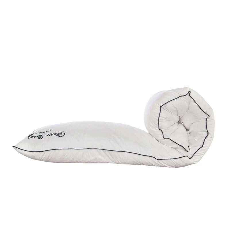 Traversin ergonomique, plumes de canard, tissu coton - Collection Luxe