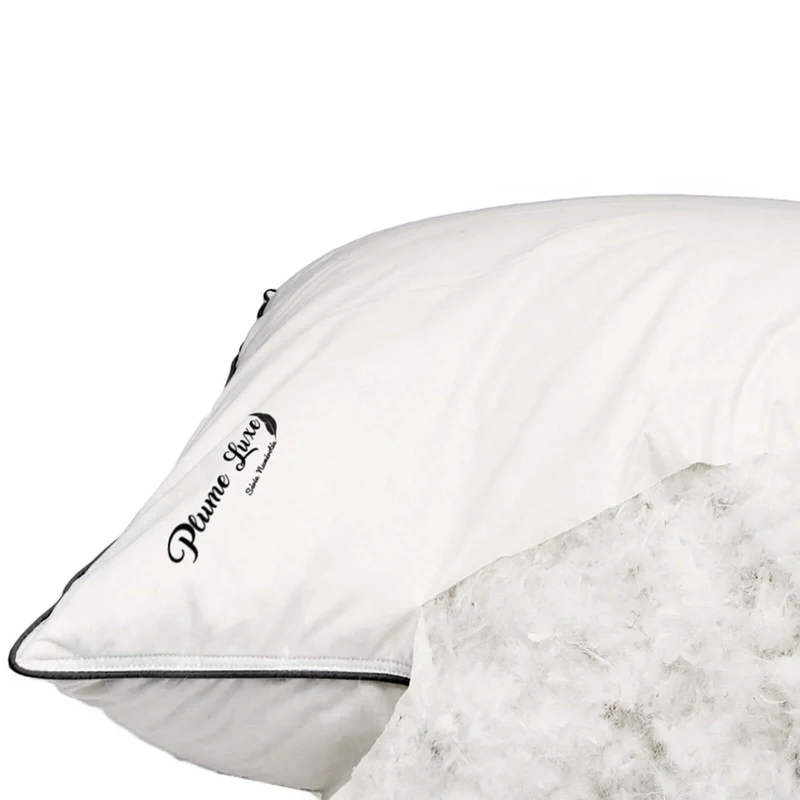 Traversin ergonomique, plumes de canard, tissu coton - Collection Luxe
