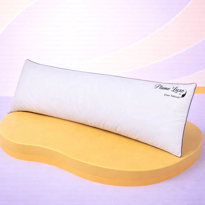 Traversin ergonomique, plumes de canard, tissu coton - Collection Luxe