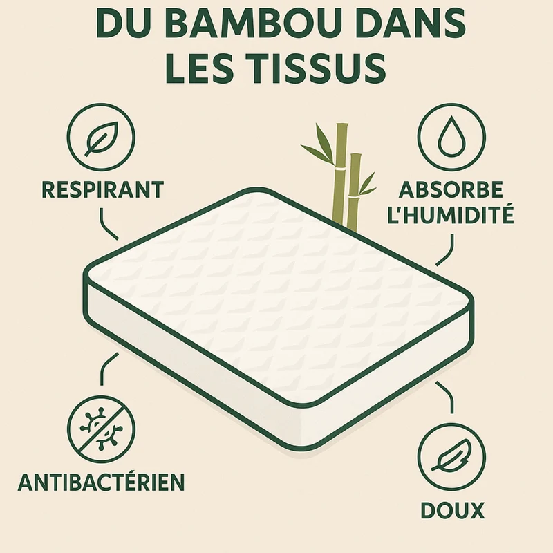 Surmatelas bambou mémoire de forme - Collection Bamboo ZEN