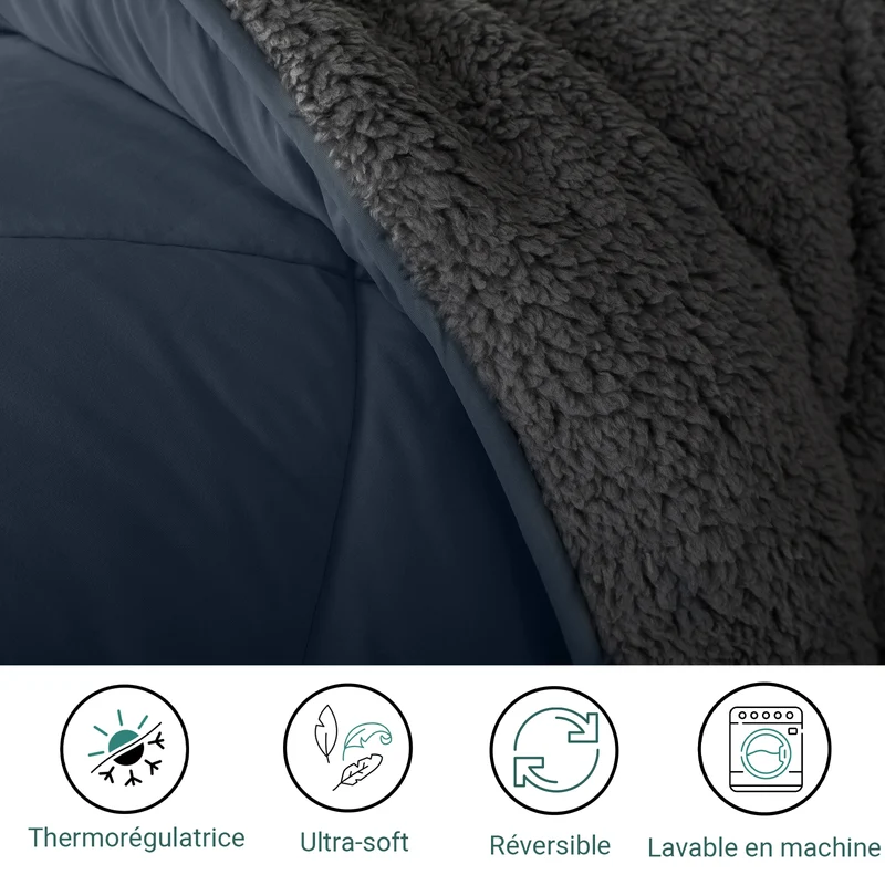 Couette réversible laine, été et hiver - Collection Sherpa