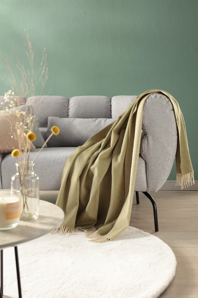 Biederlack Plaid Olive 130x170