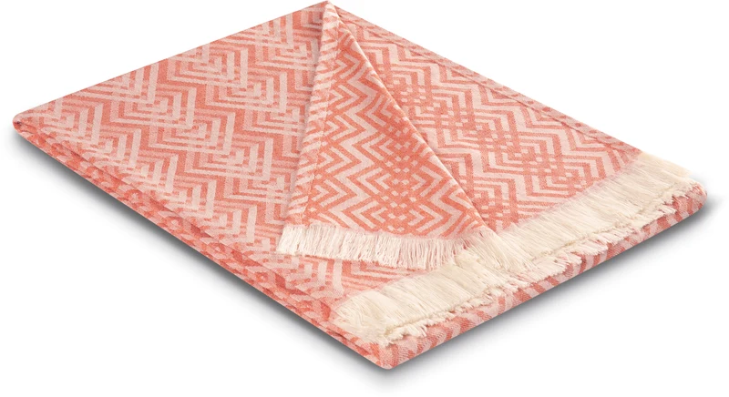 Biederlack Plaid Cameo Coral 130x180