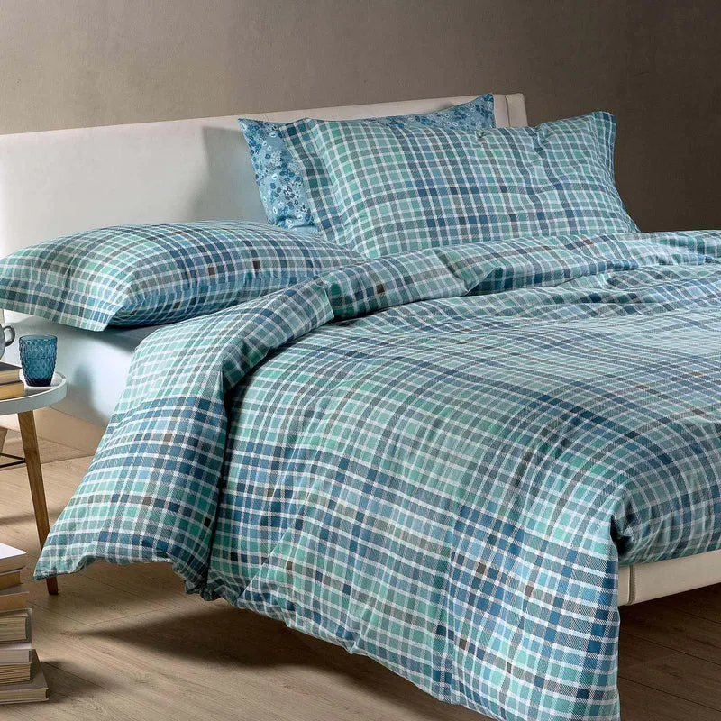 Completo Copripiumino countryhouse Tartan Club in Cotone